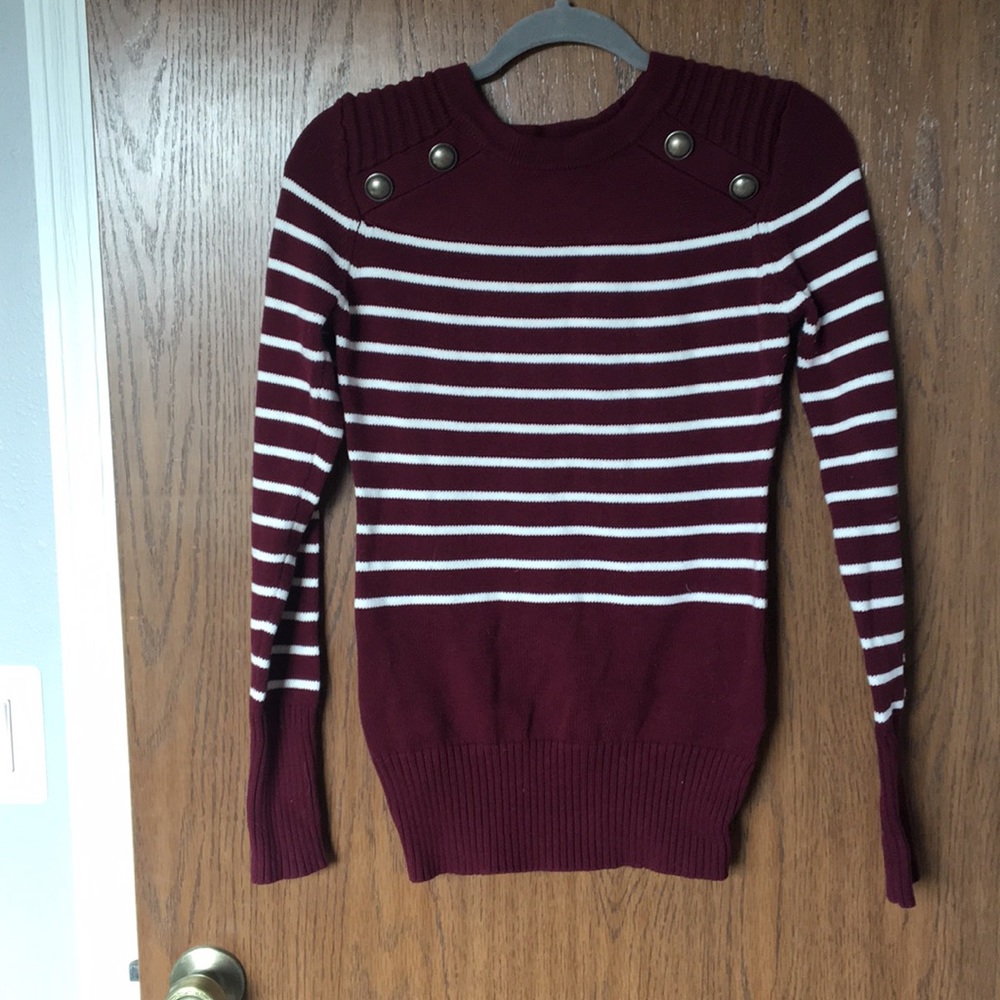 Maroon Striped Sweater